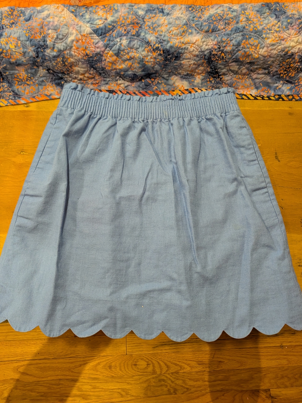 J.CREW Light Blue Scallop Hem Women's Skirt